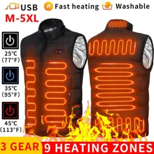 Chaqueta calefactora eléctrica para hombre y mujer